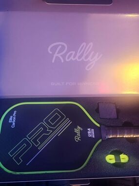 Rally PRO Elite Carbon Pickleball Paddle - Black & Neon Green